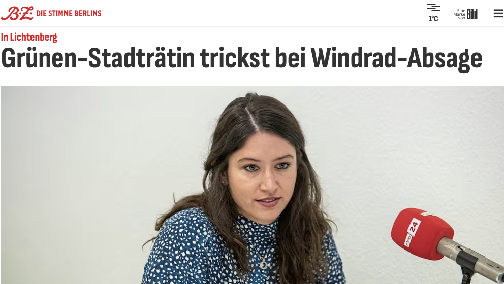 Grüne Stadträtin trickst bei Windrad-Absage